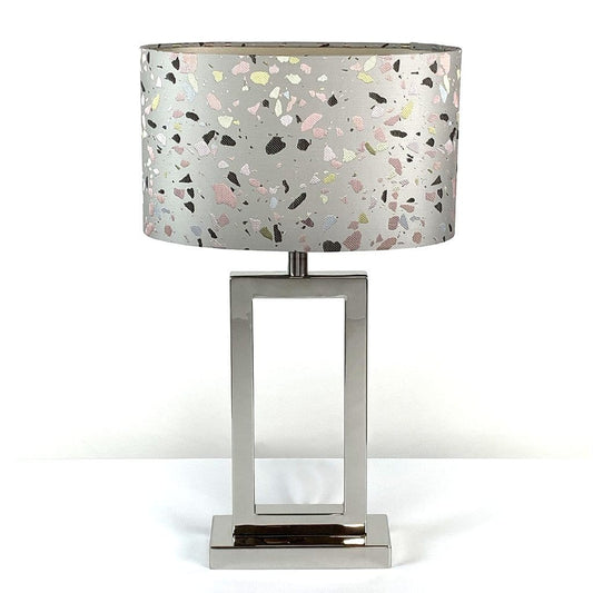 Fitzroy Chrome Table Lamp With Terrazzo Pastel Shade
