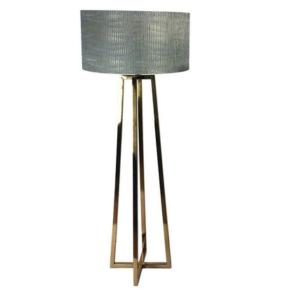 Madison Lacquered Brass Floor Lamp With Giotto Moonlight Shade