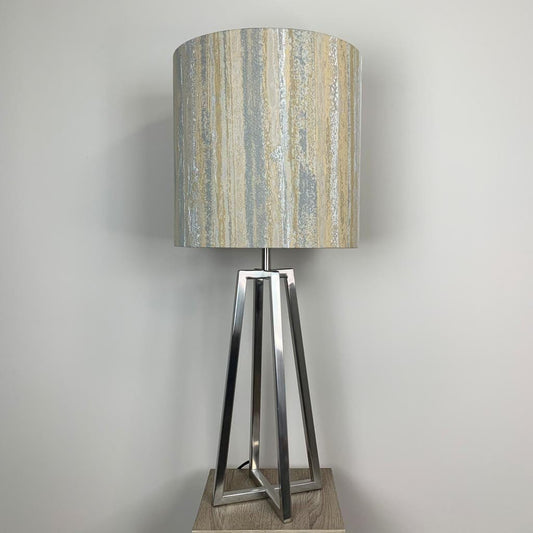 Madison Brushed Steel Table Lamp with Seascape Desert Shade