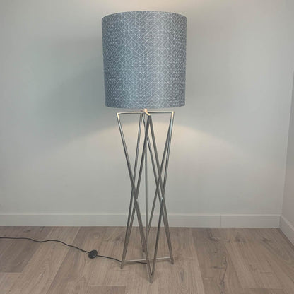 Renzo Brushed Steel Floor Lamp with Choice of Bespoke Shade