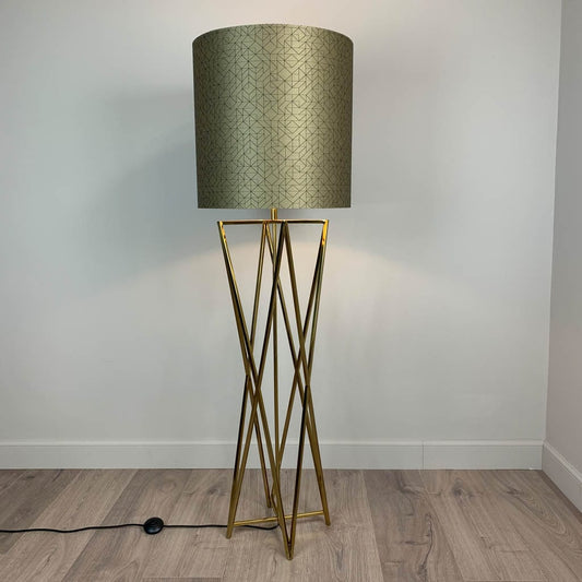 Renzo Gold Floor Lamp with Choice of Bespoke Shade