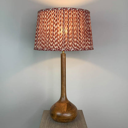 Toma Oiled Wood Tall Neck Table Lamp with Choice of Bespoke Shade