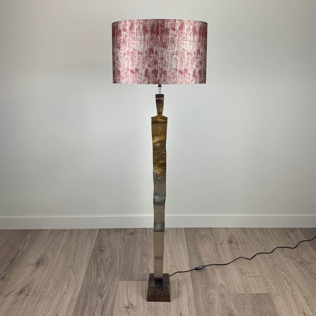 Totem Nickel & Champagne Floor Lamp with Choice of Bespoke Shade