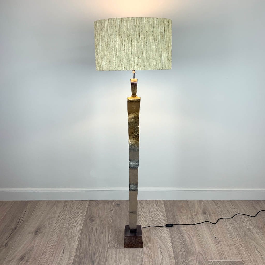 Totem Nickel & Champagne Floor Lamp with Choice of Bespoke Shade