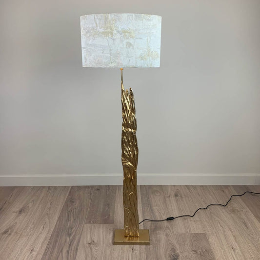 Trident Gold Floor Lamp with Hazel 1 Oval Shade