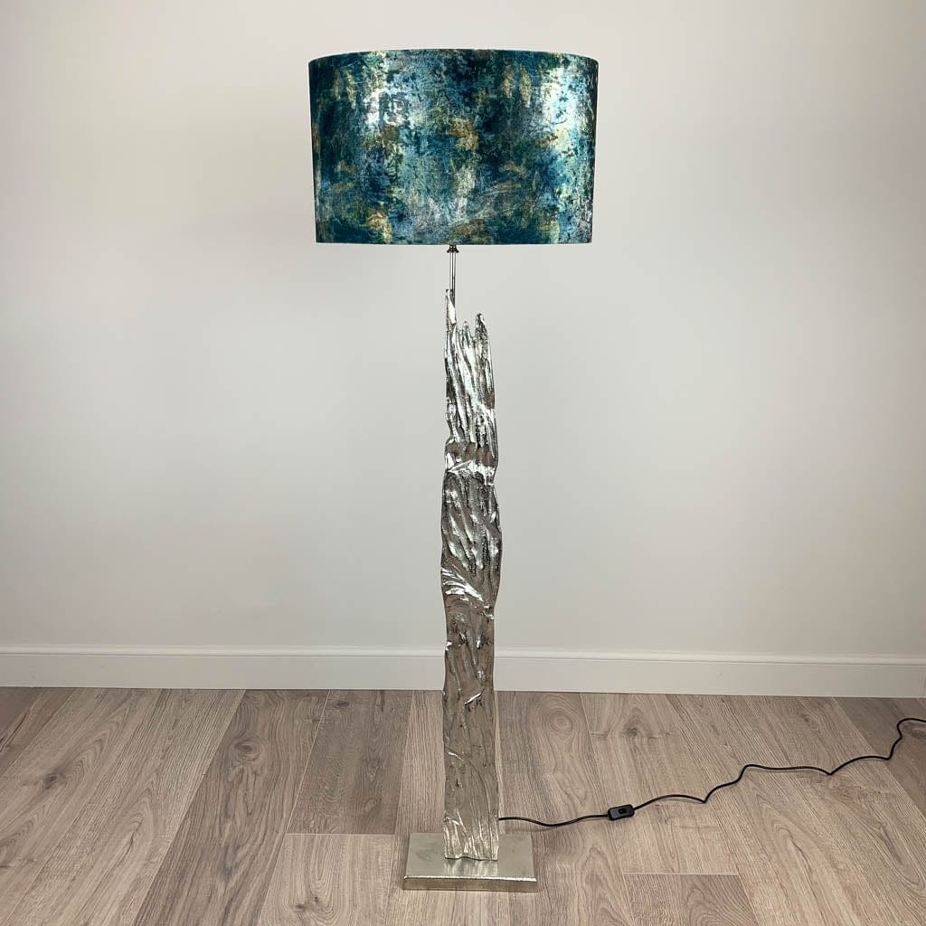 Trident Silver Floor Lamp with Choice of Bespoke Shade