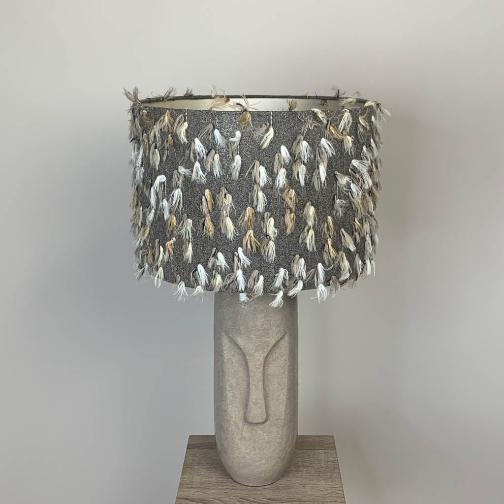 Visage Grey Face Design Tall Stoneware Table Lamp